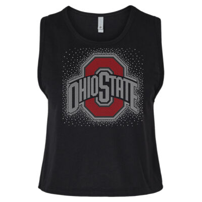Ohio State with Scatter - Women's Festival Crop Tank Thumbnail