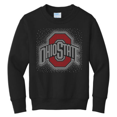 Ohio State with Buckeyes Sleeve - Youth Core Fleece Crewneck Sweatshirt Thumbnail