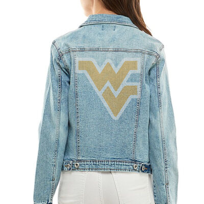 WVU LOGO - Stretched Ladies Casual Denim Jacket Thumbnail