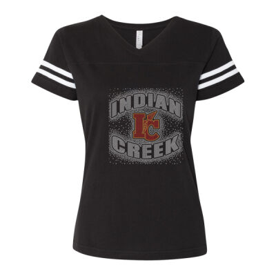 INDIAN CREEK IC - Women's Football V-Neck Fine Jersey Tee Thumbnail