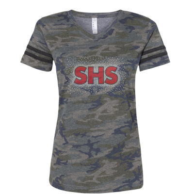 SHS - Women's Football V-Neck Fine Jersey Tee Thumbnail