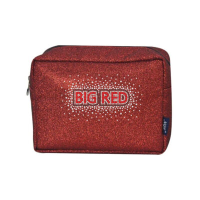 BIG RED - Glitter Large Cosmetic Travel Pouch Thumbnail